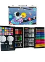Art Kit Space Art & Craft Professional Art Set, 145 Pieces, Drawing Kit with Colour Pencils, Oil Pastels, Paint Brushes Moon and Astonaut Fantasy Art kit for Boys Perfect Git Set