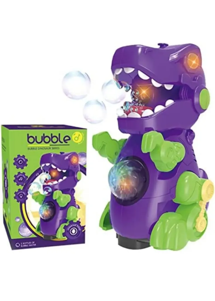 [Toys & Games / Bubbles and guns-10388] Automatic Bubble Maker Dinosaur Toys for Toddlers with Lights Sound Music