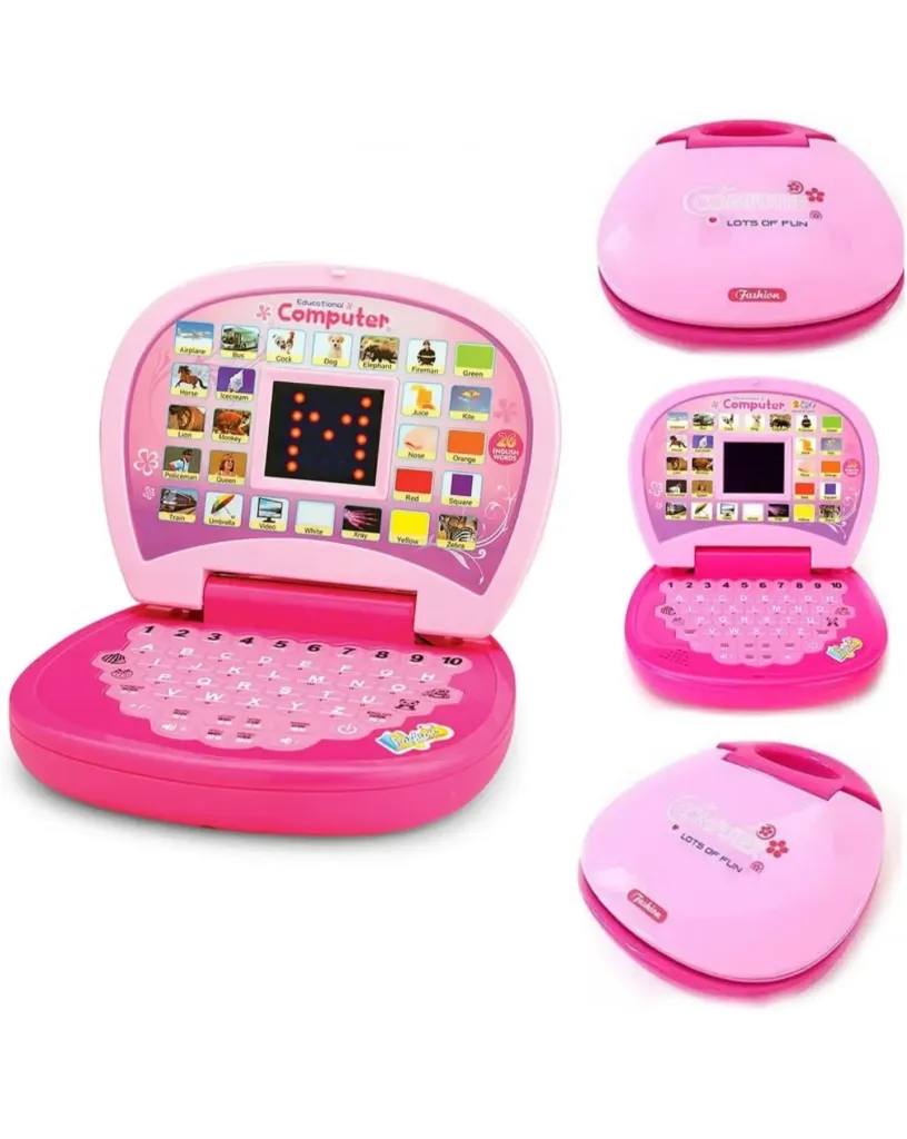 [Toys & Games / Learning Toys-14171] Battery Operated Educational Learning Laptop Toy with LED Display and Music Effect | Babies / Girls / Boys / Toddlers | Pink Color