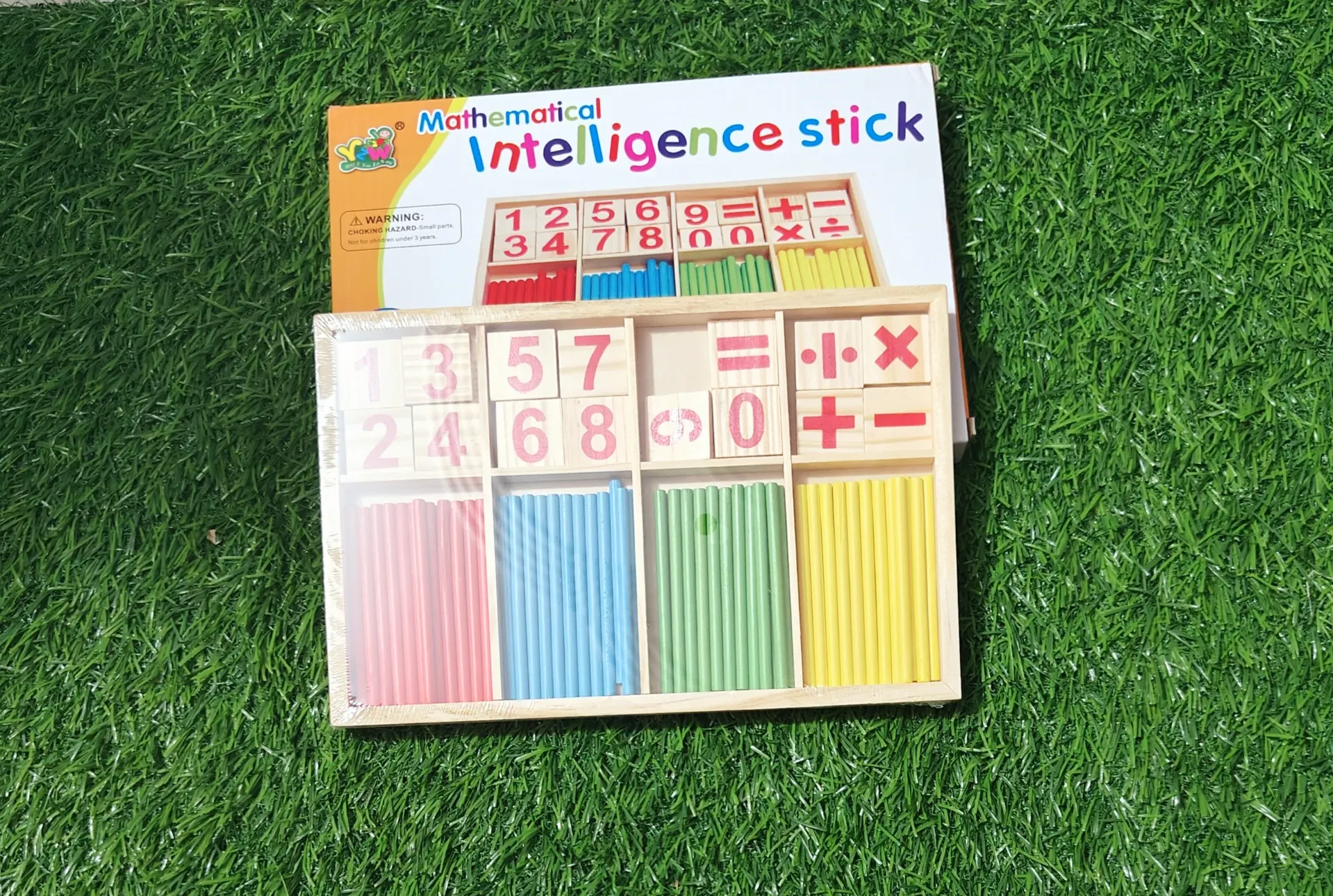 [Toys & Games / Learning Toys-18342] Childrens Counting Sticks Montessori Toys Math Educational, Wooden Intelligence Sticks Number Cards And Counting Rods With Box (Counting Sticks)