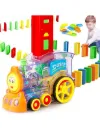 Domino Train Toy, 40 Pieces Domino Blocks Set for Kids Educational Game Play Set with Light & Sound Stacking Toy Block Set for 3-7 Year Old Toys for Boys Girls