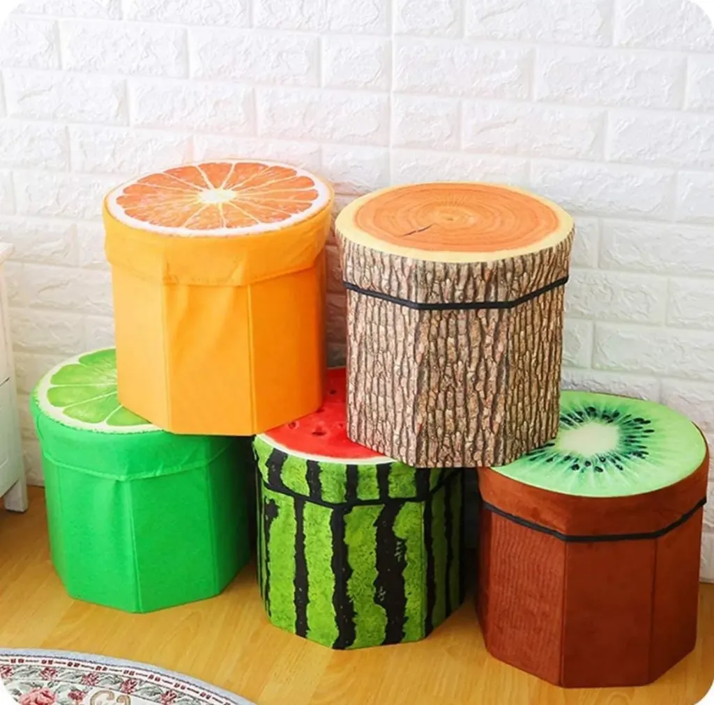 [Kids Accessories-32310] Foldable Fruit Shaped Stool cum Storage Box - Colour & Design may vary