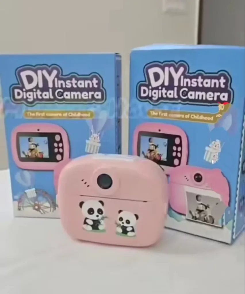 [Toys & Games / Fun Games and toys-13104] Kids Instant Print Camera – Mini Digital HD Photo & Video Camcorder with Games | Fun Learning Toy for Boys & Girls Ages 4-18 | Includes 2 Print Rolls – Ideal Gift for Kids (Pink)