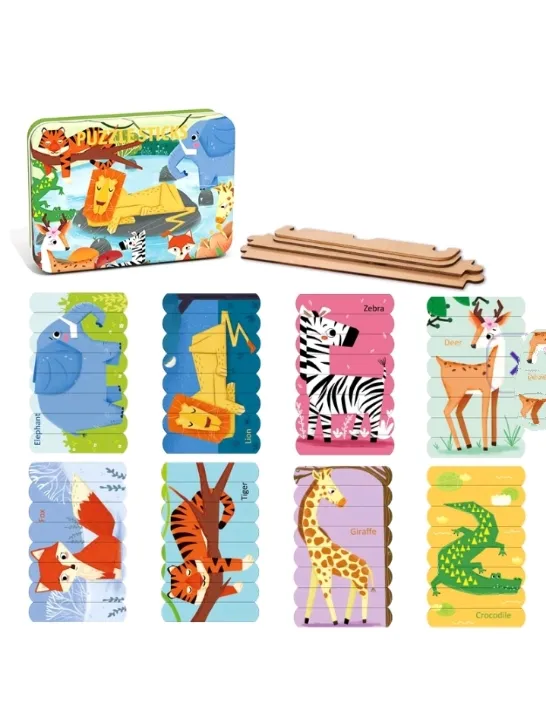 [Toys & Games / Puzzles and Blocks-24453] Premium 24 Pcs Birds Stick Puzzle for Kids, Wooden Puzzles for 3+ Years, Stick Puzzle Game, Preschool Montessori Educational Toy for Kids, Fun & Interesting Way to Learn, Birthday Gift