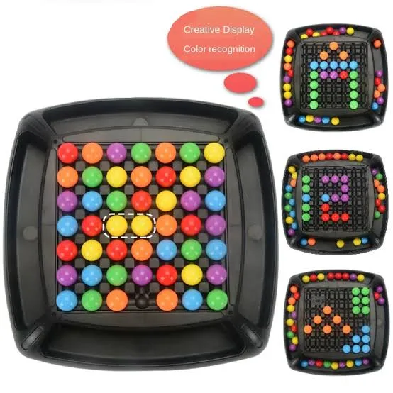 Rainbow Ball Chess Game – Toys for Kids, Brain Teasing Games for Kid & Adults, Fun Family Games, Matching Ball Board Games for Kids