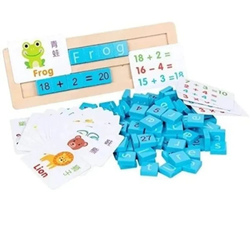 [Toys & Games / Learning Toys-23386] Wooden Alphabet and Number Alphanumeric Game for 3+ Kids Educational Montessori Toy for Boys and Girls