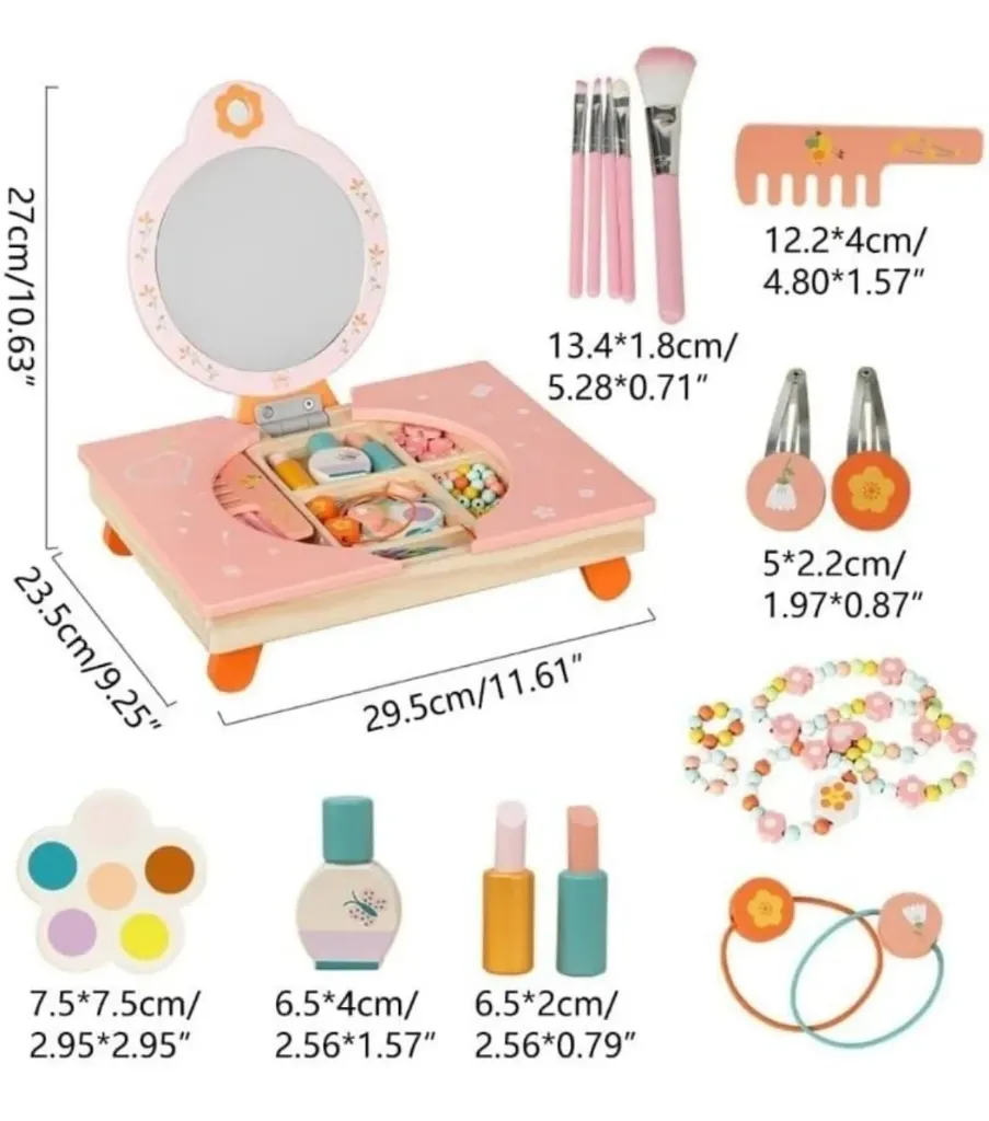 [Toys & Games / Pretend play-25714] Wooden Folding Dresser Table, Make Up Pretend Play Toys for Girls