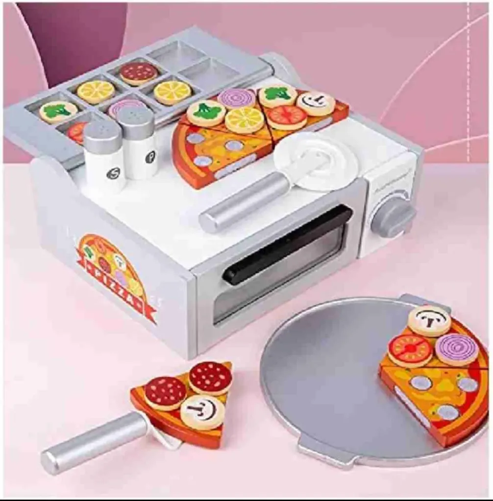 [Toys & Games / Pretend play-28915] Wooden Microwave Toy Kitchen Set for Kids | Pretend Play Cooking Toy with Accessories | Montessori Role Play Toy for Boys & Girls | Educational Kitchen Set