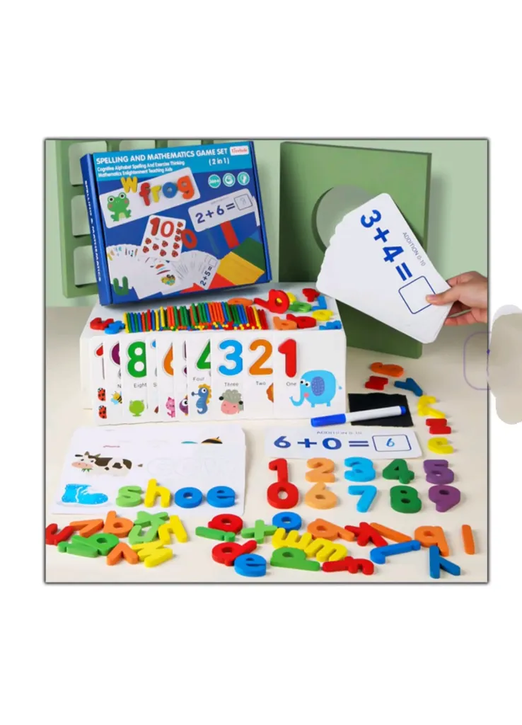 [Toys & Games / Learning Toys-27557] Wooden Spelling Game for Kids, Early Education Word Making Game with Flash Cards and Alphabets, Non-Toxic, Educational Toy for Kids Boys and Girls, Multicolor, 3+ Years (Pack of 1)