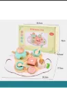 Wooden Tea Set Toys-14 Pcs Play Tea Party Set for Girls, Pretend Play Food Toys for Kids- Play Kitchen Accessories