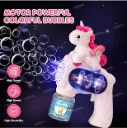 Unicorn Bubble Gun Toy for Kids Toddlers with Bubble Solution 5000+ Bubbles Per Minute,Lights Effect Leak-Proof Automatic Bubble Gun -Birthday Gift, Indoor Outdoor Play Summer Toy