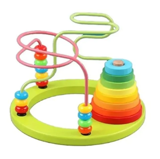 [toys  games - learning toys-13783] Wooden Beads Maze with Rainbow Stacking Ring Tower|2 in 1 Wooden Educational Toy for Toddlers|Montessori Activity Toy for Kids 3+ Yr|Colour & Shape Sorting Toys (Beads Around The Tower with Stacker)
Brand: Generic
