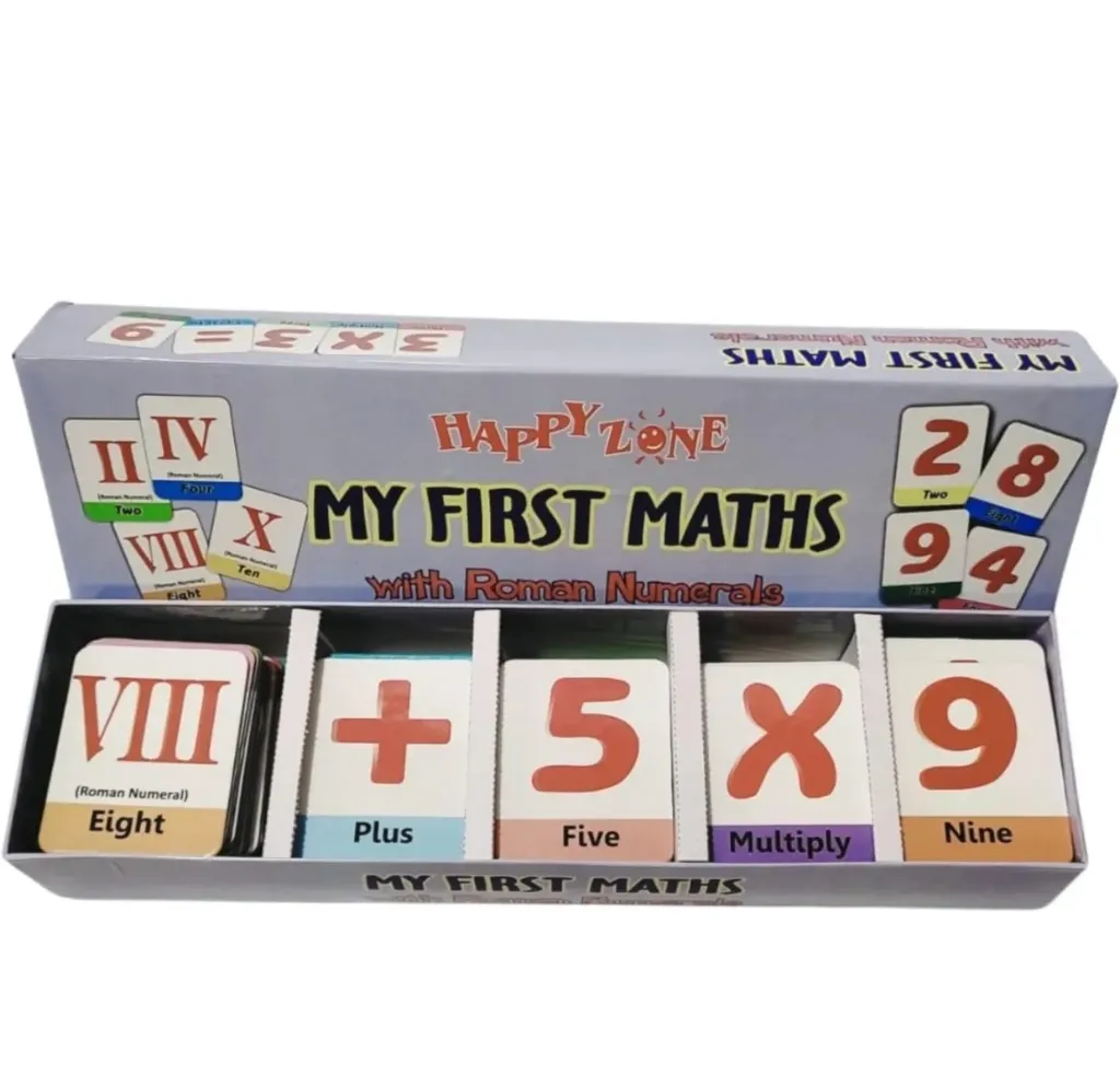 [toys  games - learning toys-13880] My First Maths with Roman Numerals Educational Learning Cards Set Basic Concepts of Maths Division Multiplication Addition Subtraction, Educational Games