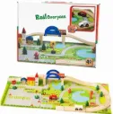 Wooden Track Car Bridge Toy Set with Puzzle Playmat with Scenic Accessories| Rail Overpass (40 PCS Toy Set)