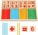 Childrens Counting Sticks Montessori Toys Math Educational, Wooden Intelligence Sticks Number Cards And Counting Rods With Box (Counting Sticks)