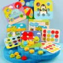 Colorful Matching Mosaic Pegboard Set Early Learning Educational Toys for Kids (Multi-color)