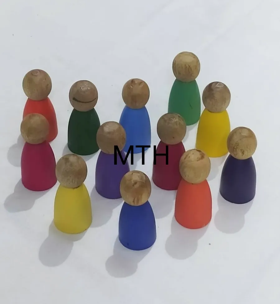 [toys  games - learning toys-18730] Natural Toys | Wooden Peg Dolls Toy Set of 12 Pcs