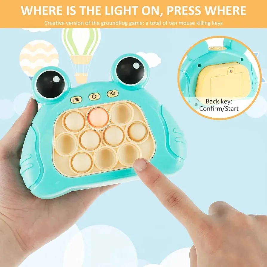 Mini Fast Push Pop Toy Light-up Bubble Pop Fidget Toy for Kids Stress Relief, Pop-Push Game Machine with Light and Music - Color and Design As Per Stock
