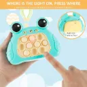 Mini Fast Push Pop Toy Light-up Bubble Pop Fidget Toy for Kids Stress Relief, Pop-Push Game Machine with Light and Music - Color and Design As Per Stock