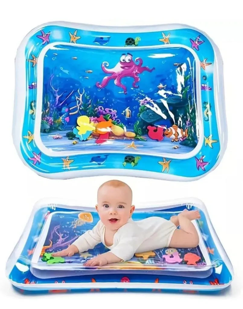 Baby Kids Water Play Mat Toys Inflatable Tummy Time Leakproof Water Play Mat, Water Play Mat for Baby Random Design