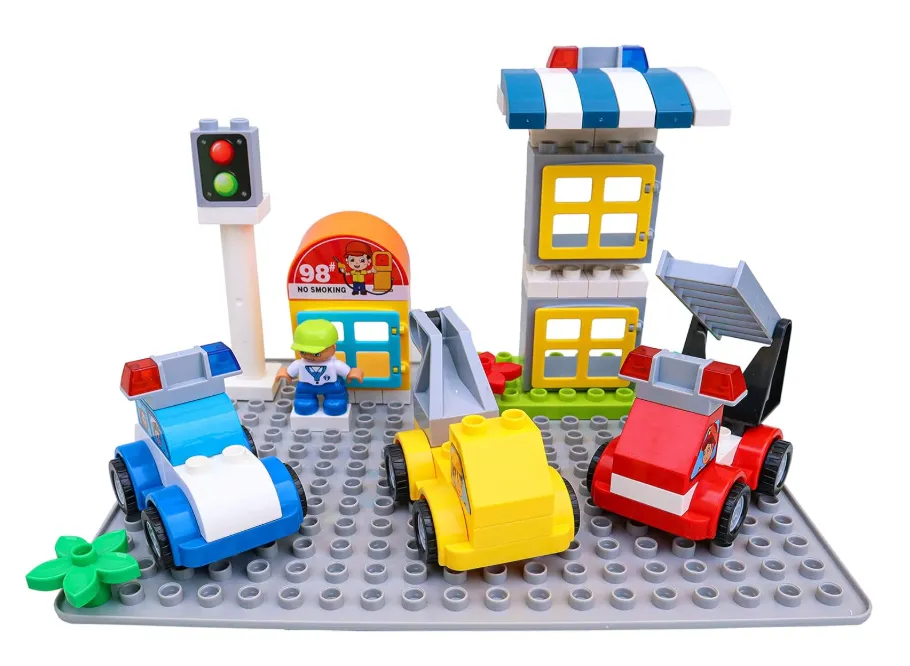 [art craft - do it yourself kits-19991] 74 pcs My First Car Assembly Building Block Toy | Build Your Own Toy Cars Set Educational Mind Development Learning Toys for Kids 3+