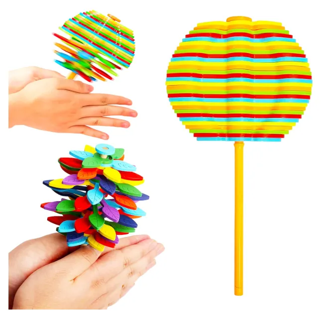 Spinning Candy Flower Toy for Kids - Lollipop Shaped Hand Spinner - Twisting and Rotating Colorful Flower - Stress Buster Gift for Boys and Girls - Color As Per Stock