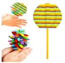 Spinning Candy Flower Toy for Kids - Lollipop Shaped Hand Spinner - Twisting and Rotating Colorful Flower - Stress Buster Gift for Boys and Girls - Color As Per Stock
