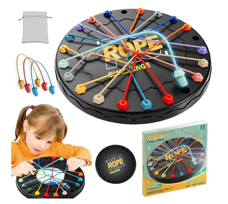 [toys  games - learning toys-21252] Chain Triangle Chess Game Triggle Rubber Band Game for Kids & Adults, Fun Family Board Game, Brain Teaser Puzzle Interactive Chess 2-4Pla (Rope Untying Challenge)