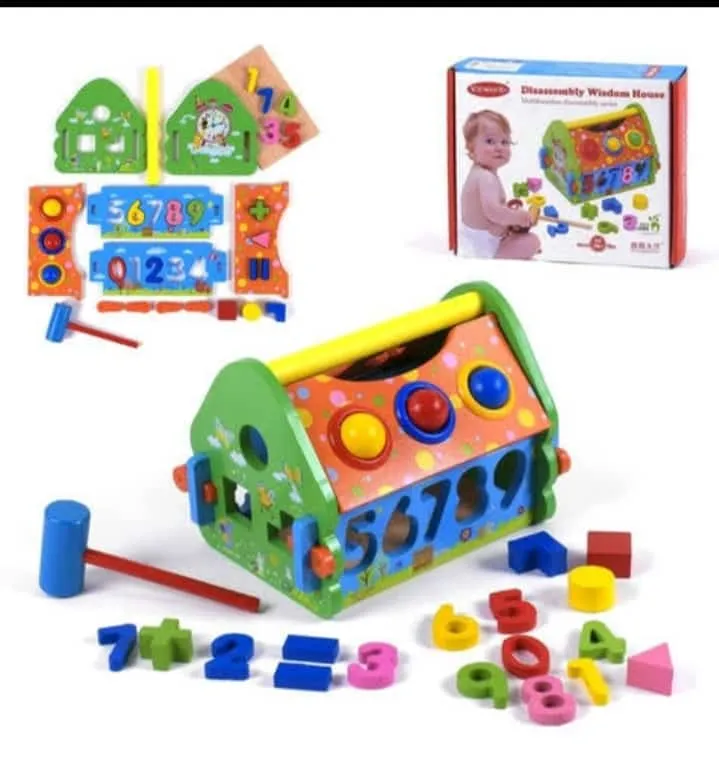 [toys  games - fun games and toys-22319] House Activity Cube – Colorful & Fun Early Learning Preschool Toy | Educational Montessori Activity Cube for Toddlers & Kids
