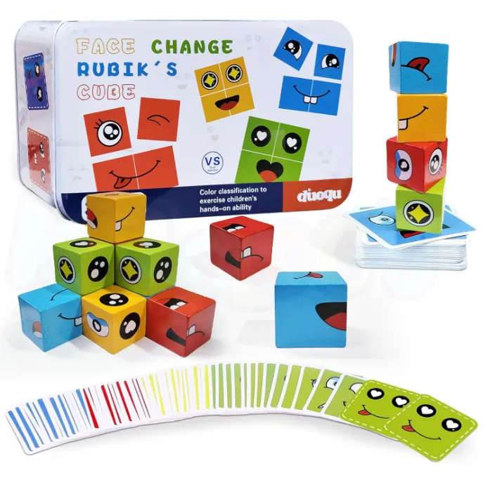 Emoji Cube Face Change Game for Kids Age 3+ Years, Learning Educational Emotion Change Blocks, Cute Expression Puzzles and Interesting Gift for Boys & Girls