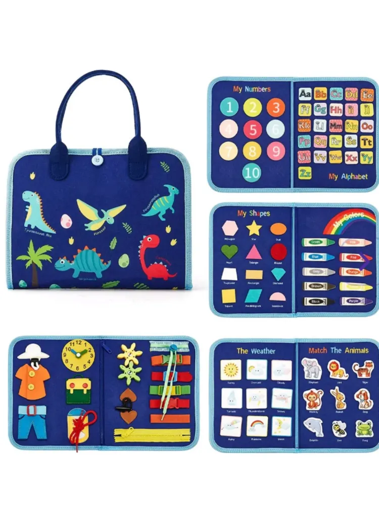 [books  learning kits - learning books-30273] Toddler Busy Binder & Busy Book For Toddlers 1-3 Years - Montessori Busy Board & Activity Book For Kids 2-4 - Engaging Toys For 2-3 Years - Educational Busy Book For Learning