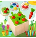 5 in 1 Montessori Wooden Toys for Toddlers 3 4 5 Years Old Boys Girls | Activity Busy Cube Learning Toy for Kids| Shape Sorting,Worm Catching,Magnetic Fishing,Carrot Game & Hammering Game