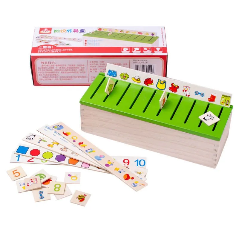 [toys  games - learning toys-33668] Knowledge Classification Box (Numbers, Shapes, Vehicles, Vegetables, Animals and Fruits) Puzzles Brain Teaser 80 Pieces Educational Toys Kids 3+ Years.