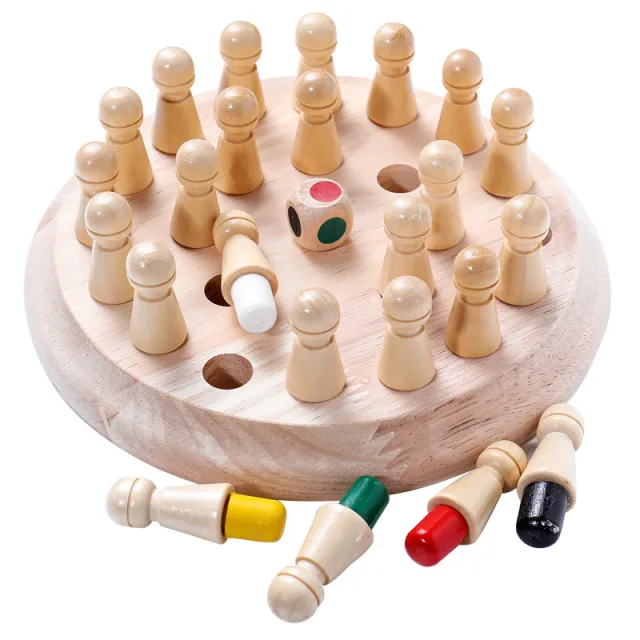 [toys  games - learning toys-33959] Wooden Memory Chess Game for Kids | Fun Indoor Board Game for 5-10 Years | Mind Logic Memory Match Stick Game | Brain Booster Toy for Boys & Girls | Kids Board Games 7+ Years (Memory Chess)