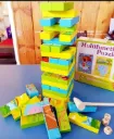 Colorful Tumbling Tower Block Game, Wooden Stacking Building Blocks Party Game, for Boys Girls 7-14 Years