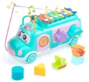 Baby School Bus Xylophone Toy for Toddlers 1-3, Baby Musical Bus Toys for 1 Year Old Girl, Shape Sorting Toys Knocking Xylophone Educational Musical Instruments Toy