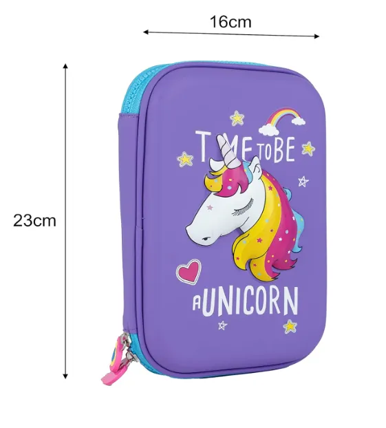 [school essentials - quirky stationary-37451] New Kids Designer Hardtop Pencil Case for Girls and Women (Multi Color) (Multi Design)