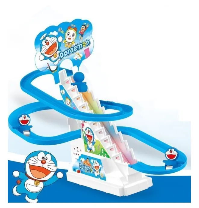 [toys  games - musical toys-37839] Automatic Stair-Climbing Race Track Set with Lights and Music (Doraemon Climbing Toy)