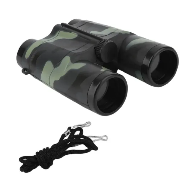 [toys  games - fun games and toys-38518] Compact and Portable Army Style Binoculars Toy for Kids - Birdwatching Outdoor Observing Sports - Easy Focus Spy Gear Telescopic Binocular Toy with Neck String