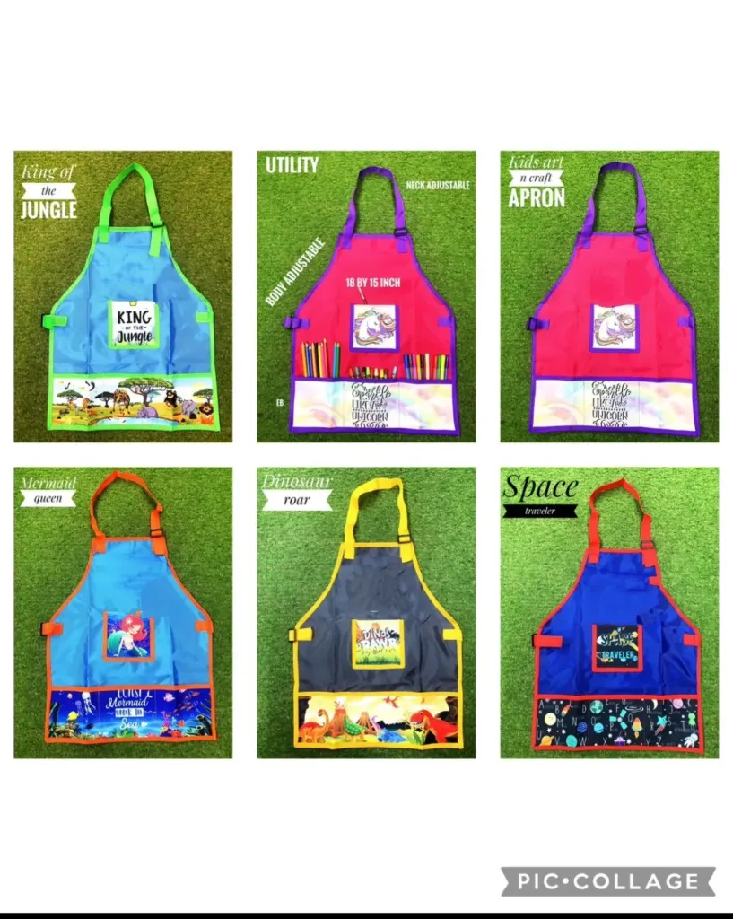 Multipurpose Teens Waterpoof Washable Apron with 4 pockets for Cooking, Art Painting and School (7 to 14 yrs- 23x18)