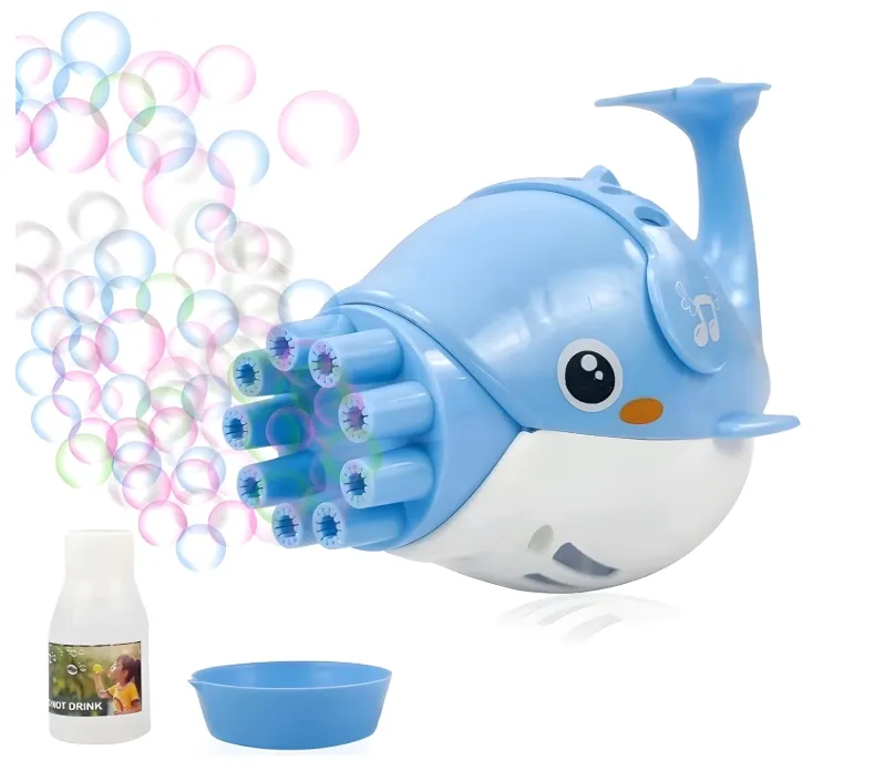 [toys  games - bubbles and guns-45405] Dolphin Gatling Gun, 9-Holes Electric Bubble Maker with 1 Bubble Outdoor Kids,