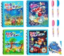 Water Magic Coloring Books with Refillable Pens - No-Mess Water Reveal Activity Book Set of 2 for Kids - Reusable & Travel-Friendly