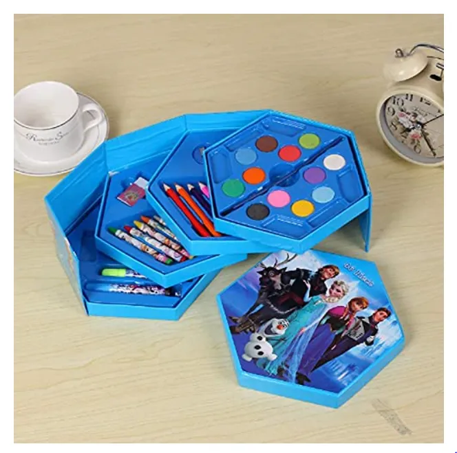 [art craft - art paint kits-49382] 46 Pcs Art Set, Art Box,Art Kit, Kids Painting Set for Kids, Box with Colour Pencil, Crayons, Water Colour, Sketch Pens