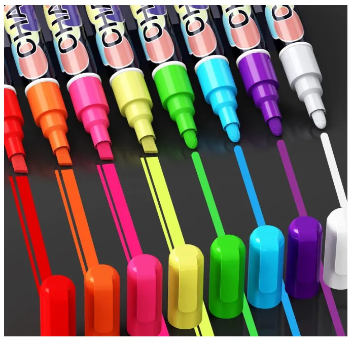[art craft - art paint kits-49867] Liquid Chalk Markers Pens Fine-8Colors Washable & Wet Erase Neon Chalk Makers for Blackboard,Chalkboard Signs,Glass Window,School Kids Art-Erasable for Cars