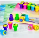 Smiley Stamps for Kids / Creative Craft Birthday Return Gift Educational Set, Inspirational, Self-Inking, Emoji Stamp for Kids, Unisex Crafting Fun (Set of 10)
