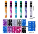 Tattoo Pens Children 6 Glitter Tattoo Pens for the Skin with 10 Tattoo Stencils 100 Patterns, Halloween Sticker Face Children for Girls Carnival Birthdays Christmas Best birthday return gift for kids
