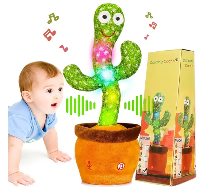[toys  games - musical toys-55299] Dancing Talking Cactus Toy, Baby Singing Recording Mimicking Cactus Toy, Repeats What You Say, Musical Interactive Infant Toddler Toys for 1 Year Old Boys Girls