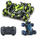 Laser 6 Wheel Remote Control Laser Stunt Car Telescopic RC Truck Double Sided with 360° Rotating Twisting Car Toy for Kids, Multicolor