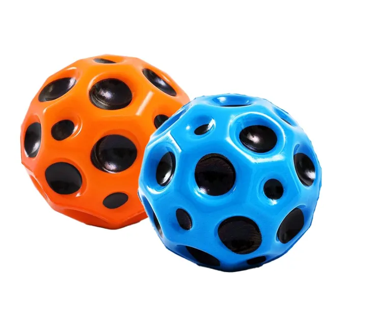 [toys  games - squishy - fidgets - balls-59082] Space Ball, Extreme High Bouncing Ball Moon Shape, Improve Hand-Eye Coordination (Set of 2)