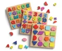 Wooden Learning Educational ABCD Board for Kids, Activity Toys for Toddlers & Preschoolers | ABCD Puzzle Set | Puzzle Toys for 2 Years Old Boys & Girls (Alphabets, Numbers & Shapes)